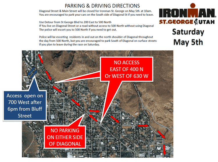 Ironman road closures, detours, course maps; Sand Hollow advisory St