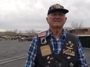 Vietnam veteran Ron Lewis pauses at "The Wall That Heals" to tell a personal story, Washington City, Utah, March 11, 2015 | Photo by Hollie Reina, St. George News