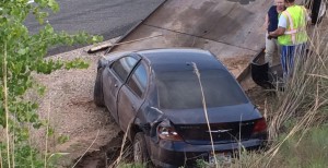 Rollover off southbound Interstate 15 at the Washington Parkway exit, Washington City, Utah, May 1, 2015 | Photo by Mori Kessler, St. George News