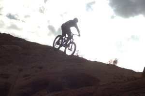 Professional mountain bike racer Logan Binggeli descends a trail in St. George, Utah, July 10, 2015 | Photo by Hollie Reina, St. George News