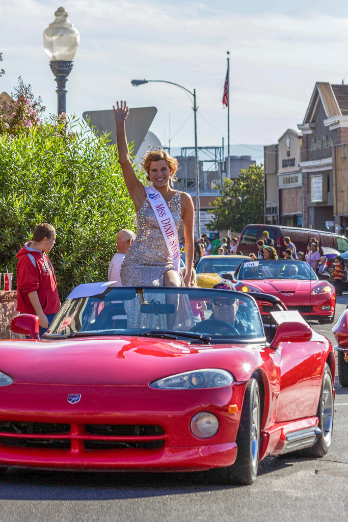 Sarah Thompson, the winner of the 2014 Miss Dixie State Homecoming Queen Pageant, waves to the crowd during last year’s Homecoming parade, location and date unspecified | Photo courtesy of Dixie State University, St. George News