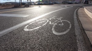 One of many designated bike lanes set alongside the road way in St. George, Utah, Nov. 24, 2015 | Photo by Mori Kessler, St. George News 