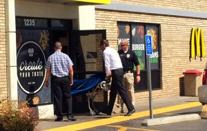 Police responded to McDonald’s restaurant, 1235 S. Bluff Street, on a report of a man discovered hanging in the bathroom, St. George, Utah, March 18, 2016 | Photo by Kimberly Scott, St. George News