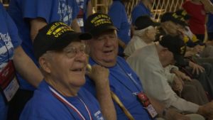 Veterans participating in the Utah Honor Flight are treated to a welcome home ceremony at the Dixie Center St. George. St. George, Utah, May 28, 2016 | Photo by Austin Peck, St. George News