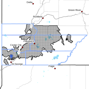 weather utah winter snowfall counties advisory issued driving conditions southern george st denote dots subject areas courtesy april