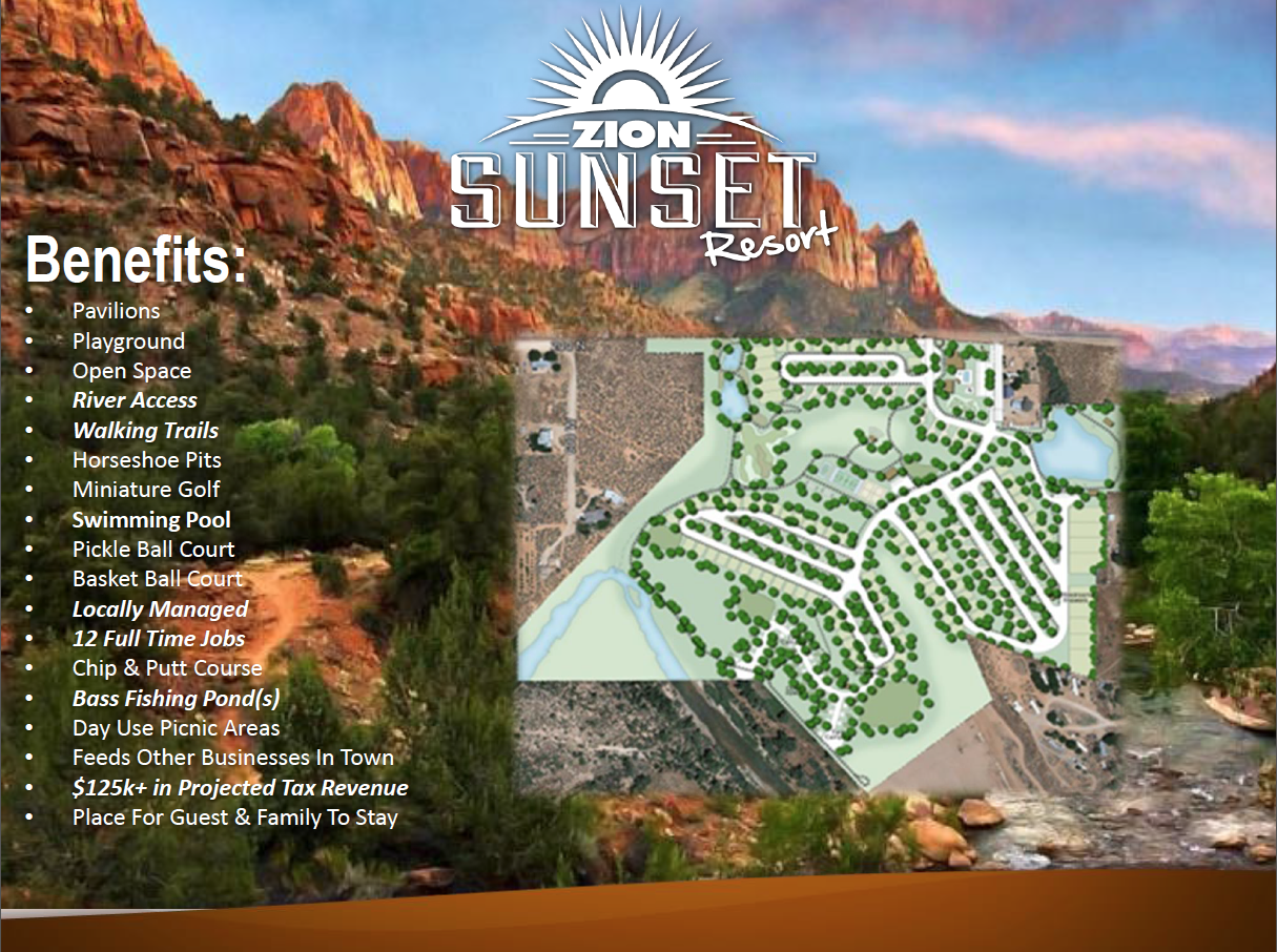 Zion River Resort Campground Map