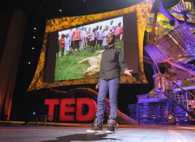 Inventor Richard Turere is featured on stage for a TED Talk, location and date unspecified | Photo courtesy of Shelly Pollock, St. George News