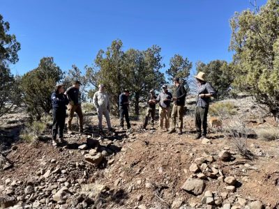 Kevin Christopherson stands with the Forest Service and contract trail builders, Spring Hollow, Utah, date unspecified | Photo courtesy of Kevin Christopherson, St. George News