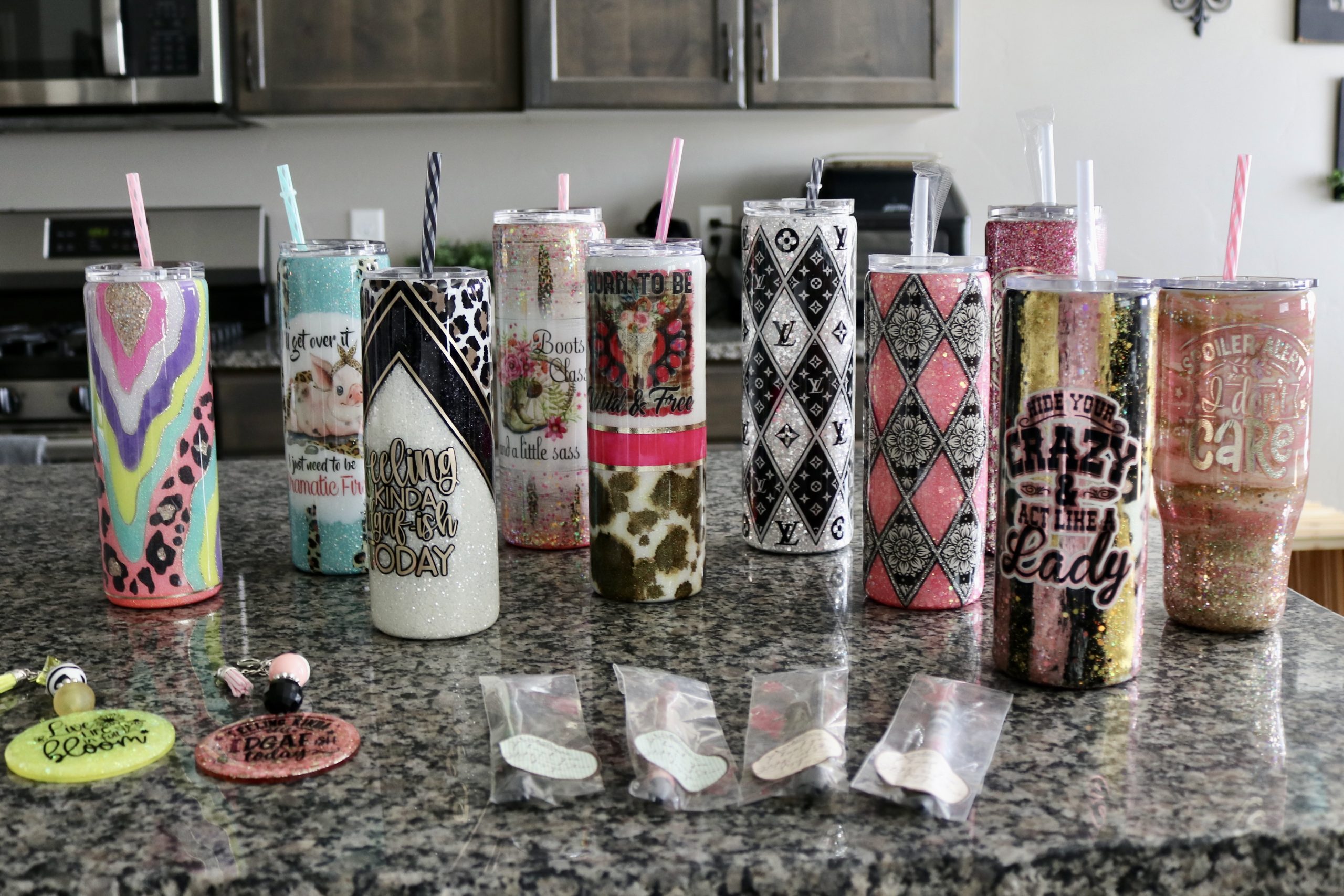 Louis Vuitton inspired glitter tumbler  Glitter tumbler cups, Yeti cup  designs, Custom tumbler cups