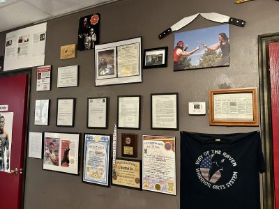 A variety of awards and accomplishments hang inside Raven Defense Academy, Hurricane, Utah, Sept. 27, 2022 | Photo by Jessi Bang, St. George News