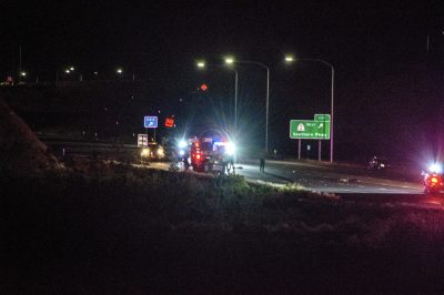 Responders are shown on the scene of a motorcycle crash in Hurricane, Utah, Oct. 29, 2022 | Photo courtesy of Nick Yamashita, St. George News