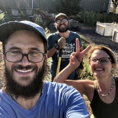 Desert Ministries founder Matthew Reid takes a photo with volunteers while they work on the Zion Giving Garden in Hurricane, Utah, date unspecified | Photo courtesy of Matthew Reid via Instagram, St. George News