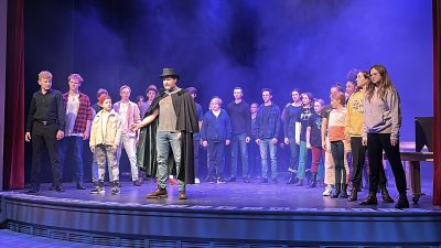 Actors rehearse "A Christmas Carol" on stage at the Electric Theater in St. George, Utah, Nov. 21, 2022 | Photo by Jessi Bang, St. George News