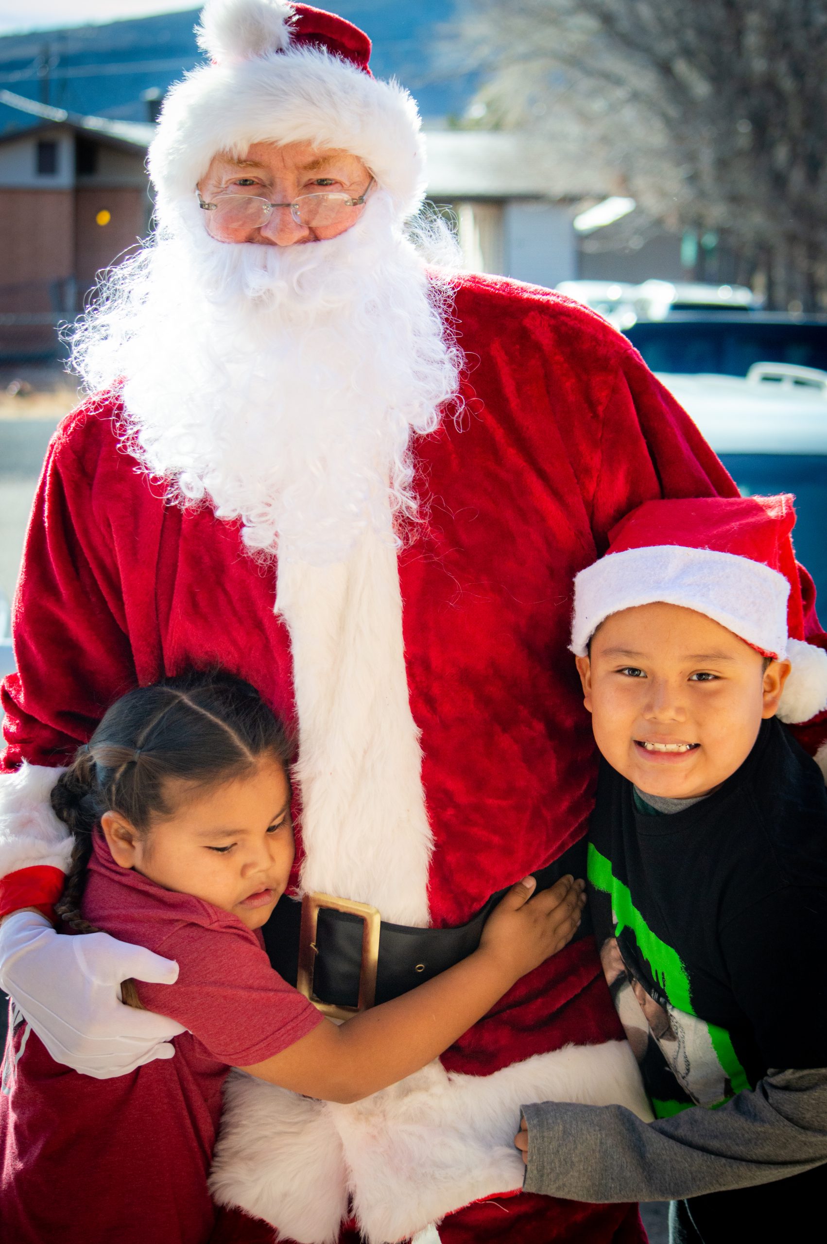 Santa arrives in his 'desert sleigh' at the Shivwits Reservation