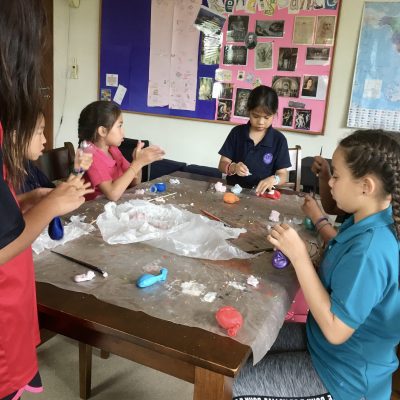 A photo shows York's students in Thailand making stress balls as part of a mindfulness lesson, location and date unspecified | Photo courtesy of Jana York, St. George News