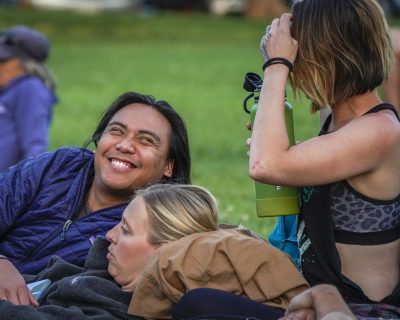 Attendees of the outdoor Coyote Tales Storytelling event enjoy the show, location and date unspecified | Photo by George Kalantzes courtesy of Victoria Topham, St. George News