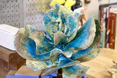 A metal-cast succulent by Sam Shrout is pictured in Central, Utah, April 12, 2023 | Photo by Jessi Bang, St. George News