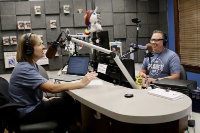 Mike and Bonnie Foley perform their morning radio show inside Canyon Media at Planet 105.1, St. George, Utah, May 31, 2023 | Photo by Jessi Bang, St. George News
