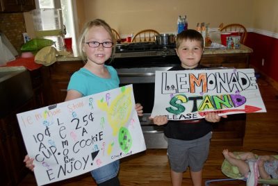 Emmett and Lydia Riding put on their second charity lemonade stand, which benefited the Children's Justice Center, St. George, Utah, circa June 2014 | Photo courtesy of Cassie Riding, St. George News