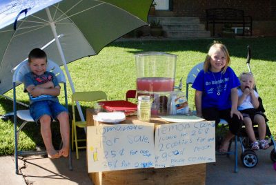 Emmett and Lydia Riding put on their first charity lemonade stand which benefited children in Haiti, St. George, Utah, circa June 2013 | Photo courtesy of Cassie Riding, St. George News