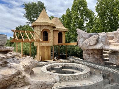 An outdoor castle is framed by Proud Hammer based off a sketch a customer drew, St. George, Utah, date unspecified | Photo courtesy of Jose Martinez, St. George News