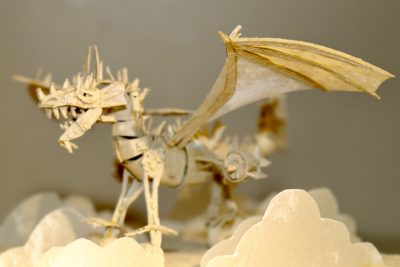 A handmade cardboard dragon by Charlie Pulsipher is pictured at Art Provides in St. George, Utah, June 28, 2023 | Photo by Jessi Bang, St. George News
