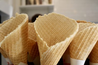 Fresh made waffle cones are on display at Bee Sweet Ice Cream and Coffee in St. George, Utah, Aug. 6, 2023 | Photo by Jessi Bang, St. George News