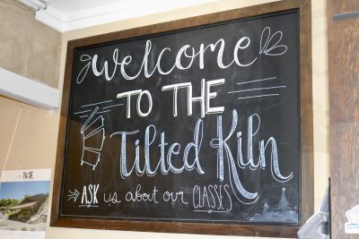 A sign welcomes visitors to The Tilted Kiln in St. George, Utah, Oct. 5, 2023 | Photo by Jessi Bang, St. George News