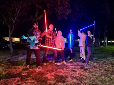 Members of the Saber Guild of Southern Utah practice choreographed lightsaber fighting, location and date unspecified | Photo courtesy of Connor Malcolm, St. George News