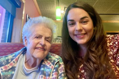Anabel Munoz spends time with Kay Davenport, a woman who paid for her BYU college career and housing after meeting on a shuttle to St. George, location and date unspecified | Photo courtesy of Anabel Munoz