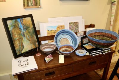 Work by Teri McHale includes textile framed art, bowls, coasters, prints and more, St. George, Utah, Feb. 22, 2024 | Photo by Jessi Bang, St. George News