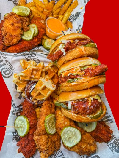 A variety of menu items by Houston TX Hot Chicken are ready to eat, location and date unspecified | Photo courtesy of Amy Utley, St. George News