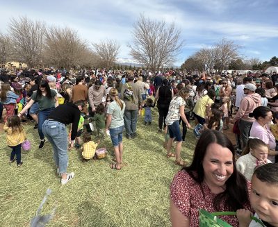 Attendees enjoy the Easter Extravaganza at Fisher Family Farm, which includes age group egg hunts, Hurricane, Utah, circa 2023 | Photo courtesy of Payton Fisher, St. George News