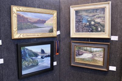 Artwork by Travis Humphreys hangs inside Red Cliffs Gallery in St. George, Utah, Feb. 27, 2024 | Photo by Jessi Bang, St. George News