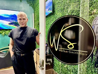 Walker Smith shows off his hair salon, which has been transformed into a garden oasis, St. George, Utah,