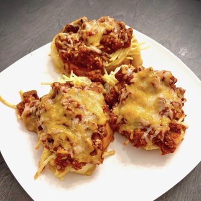 Alex Graham creates his signature "Spaghetti Bread", St. George, Utah, date unspecified | Photo courtesy of Alex Graham, St. George News