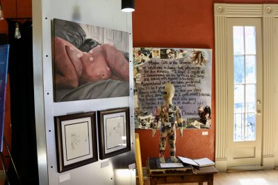 Artist Grace Emery Fadley's art depicts women's body image and includes framed images of her stretch marks, St. George, Utah, June 11, 2024 | Photo by Jessi Bang, St. George News