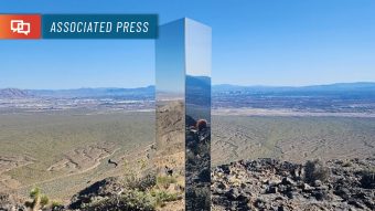 Gleaming monolith pops up in Nevada desert