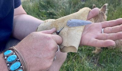 Attendees of last year's Elkhorn Earth Skills Gathering learn how to make primitive tools for survival, Boulder, Utah, circa August 2023 | Photo courtesy of Kelly Magleby, St. George News