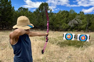 Attendees of last year's Elkhorn Earth Skills Gathering learn a variety of skills that allow them to live off the land, Boulder, Utah, circa August 2023 | Photo courtesy of Kelly Magleby