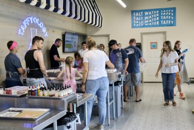 Attendees of a Taffyology Class get ready to customize their own Taffy, Santa Clara, Utah, July 15, 2024 | Photo by Jessi Bang, St. George News