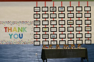 A donor wall gives thanks to the many people and companies who made the Little Valley Elementary School all-inclusive playground possible, St. George, Utah, Aug. 1, 2024 | Photo by Jessi Bang, St. George News